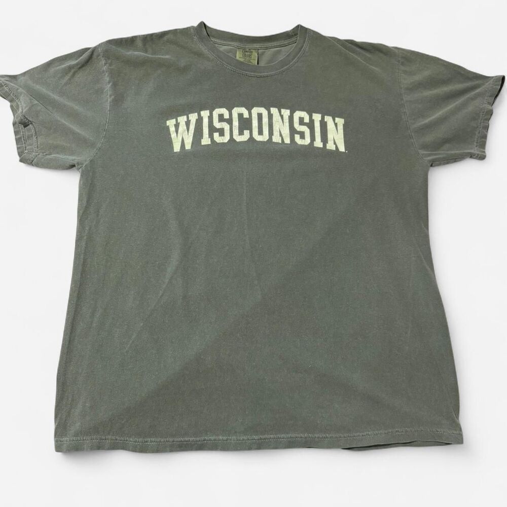 Comfort-colors Men's Green and Grey T-shirt